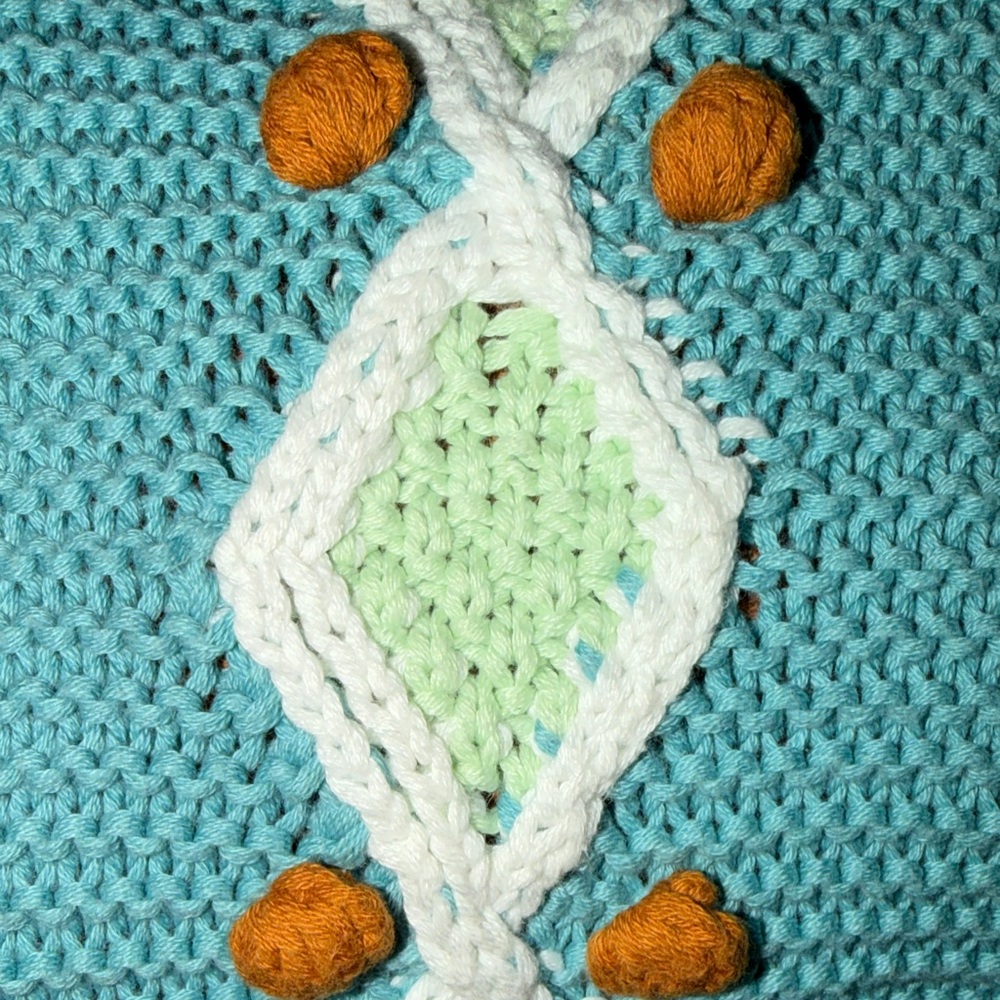 Gorman Pink and Blue Knit Sweater with Geometric Pattern - Picture 3 of 8
